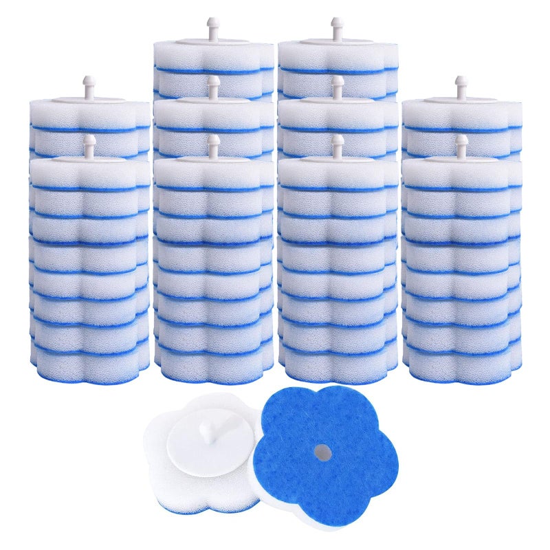 Topo Bear Toilet Bowl Wand Refills 80 Pcs Disposable Toilet Brush Cleaning Sponges Heads Not Compatible with Other Wand - Image 1
